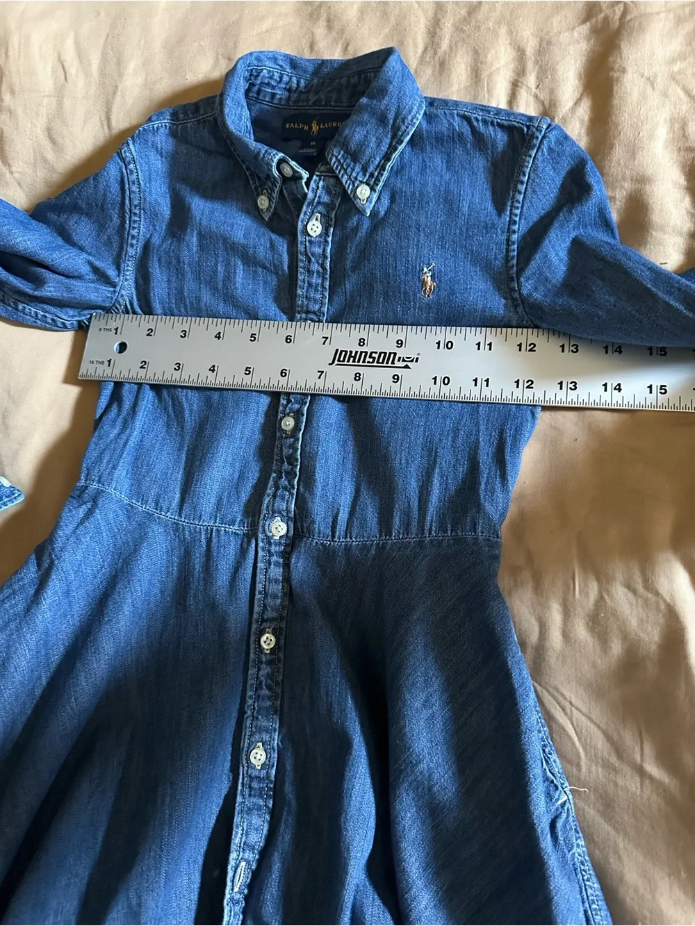 Polo Ralph Lauren Girls' Denim Shirt Dress with Belt Blue size 6X